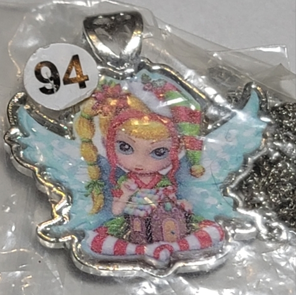 FAIRY ELF Necklace pendant and chain striped cap and leggings - Picture 2 of 2